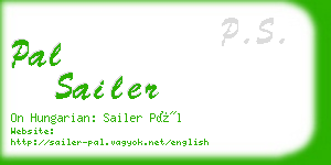 pal sailer business card